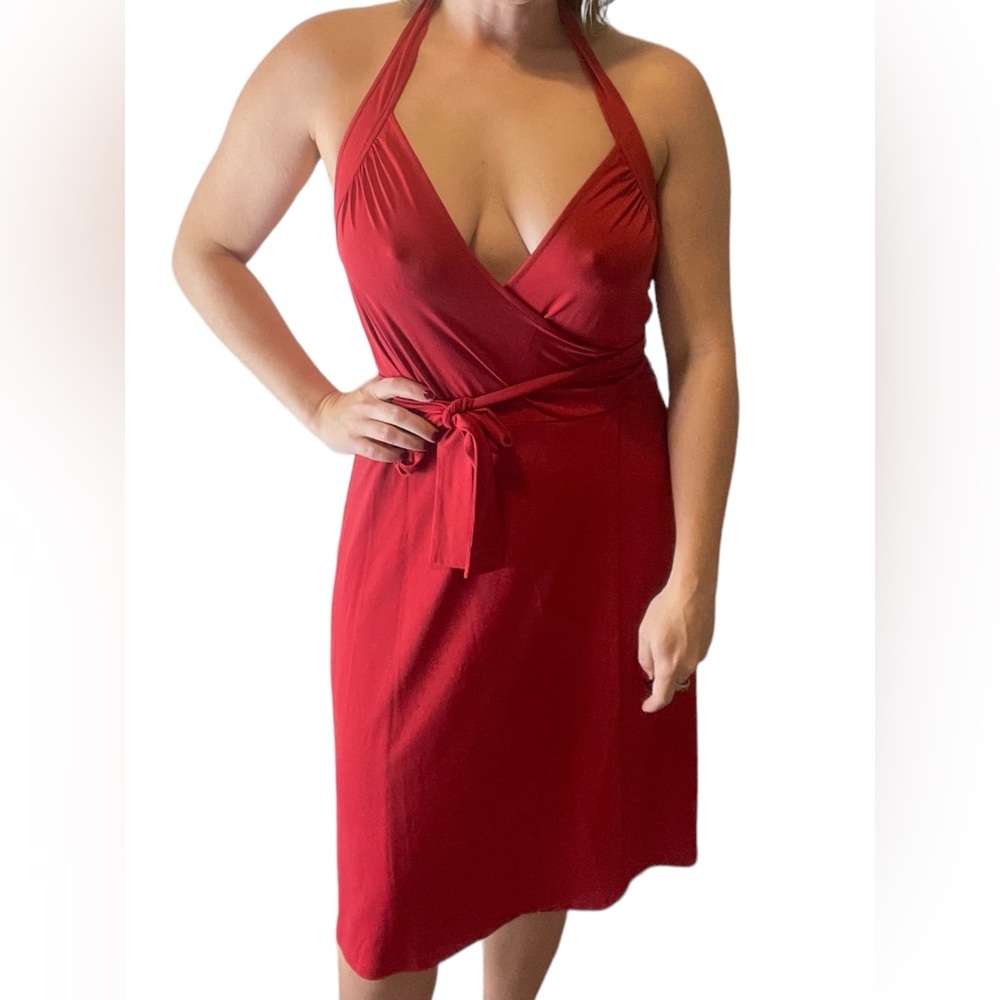 💃🏾 BCBG 💃🏾 Max Azria Red Size Small Halter Wrap Dress